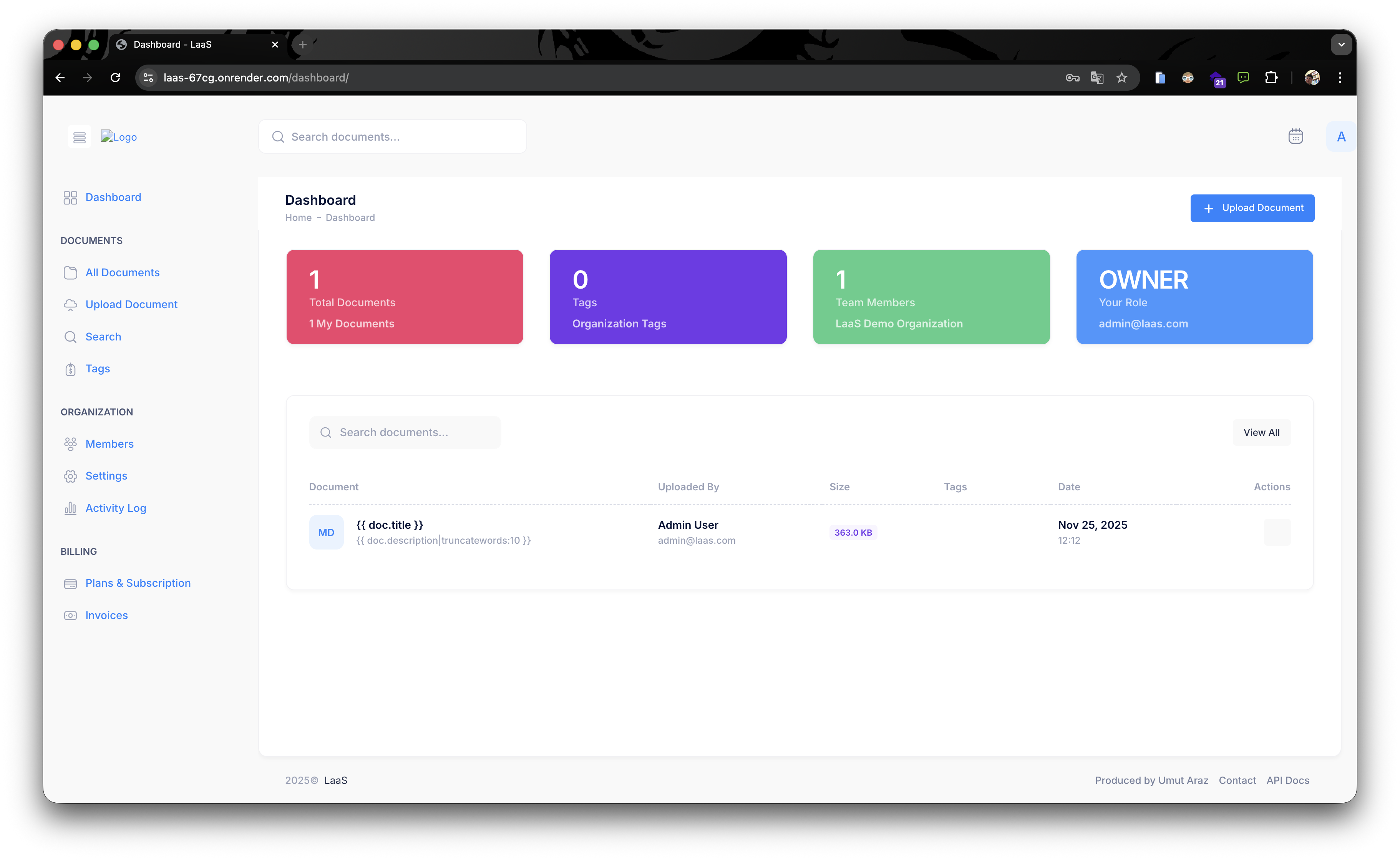 LaaS - Document Management Platform
