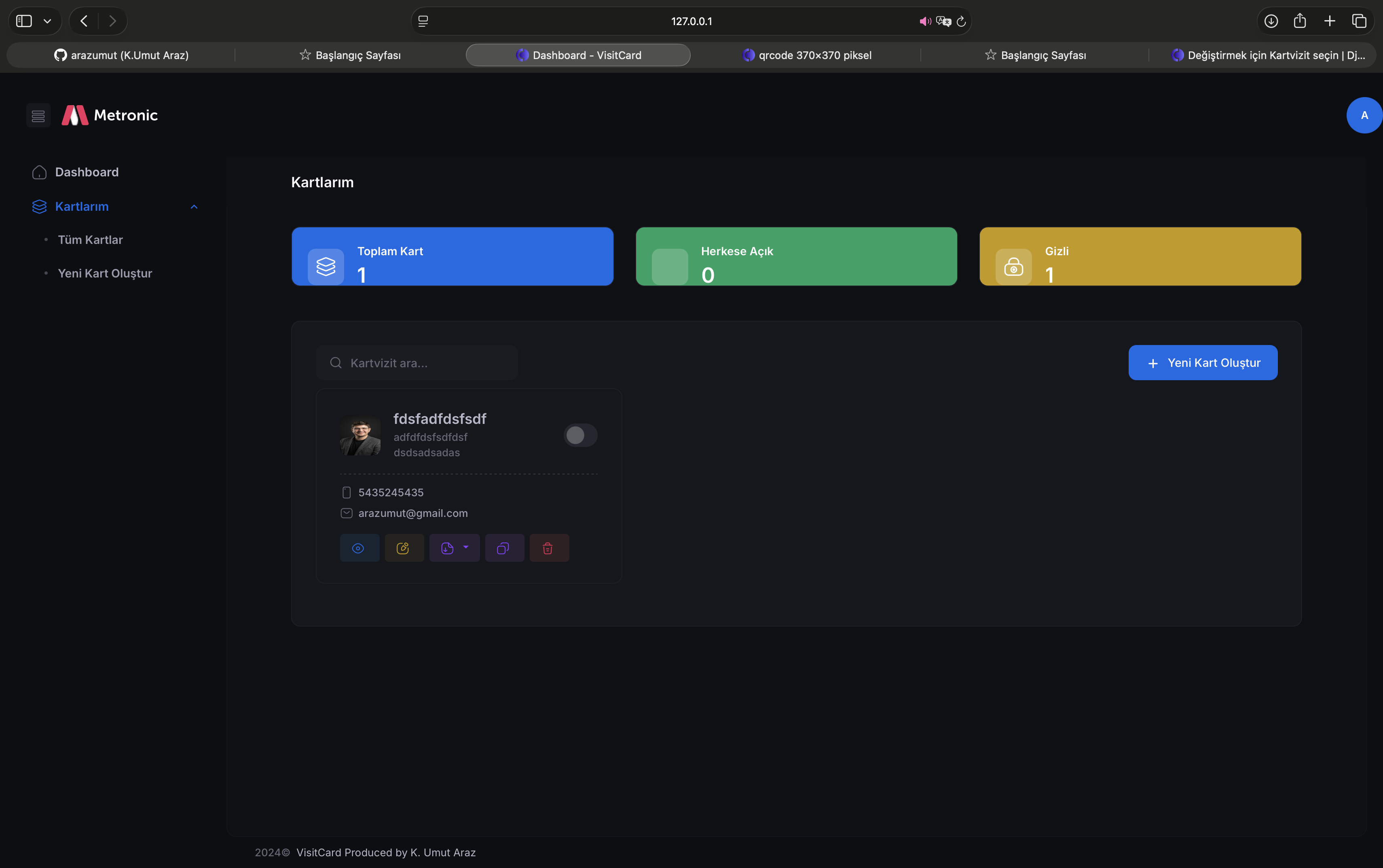VisitCard - Kartvizit Oluşturucu ve Paylaşım Platformu
